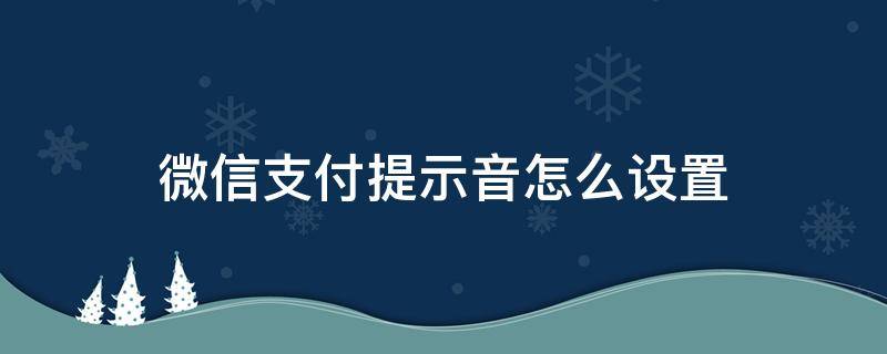 微信支付提示音怎么设置（微信支付提示音怎么设置粤语）