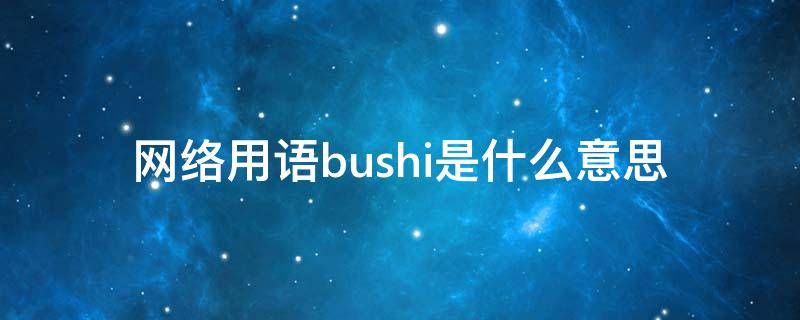 网络用语bushi是什么意思（busi的网络意思）