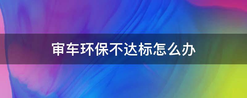 审车环保不达标怎么办（审车环保不过有什么好办法）