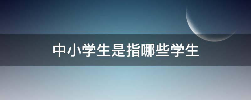 中小学生是指哪些学生 什么叫中小学生