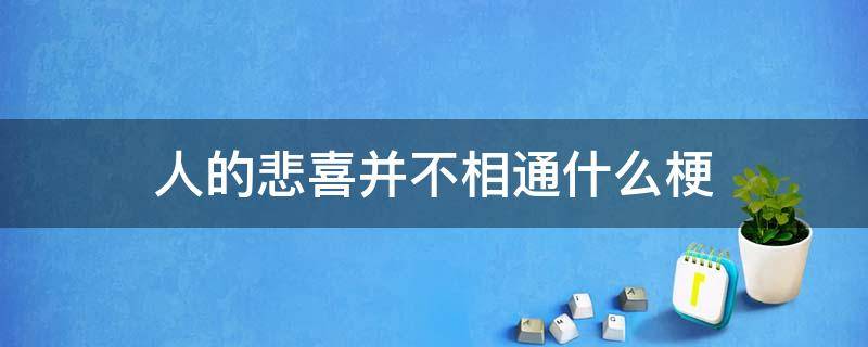 人的悲喜并不相通什么梗 人类的悲欢并不通是什么梗