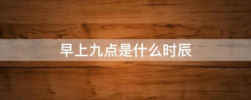 早上九点是什么时辰（早上九点到十点是什么时辰）