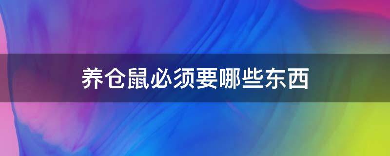 养仓鼠必须要哪些东西（养仓鼠需要具备哪些东西）