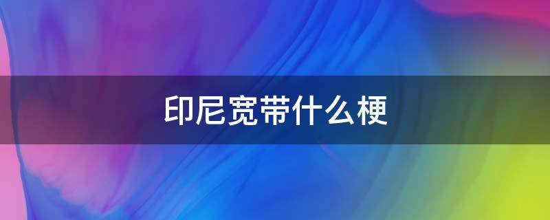 印尼宽带什么梗 印尼宽带为什么火了