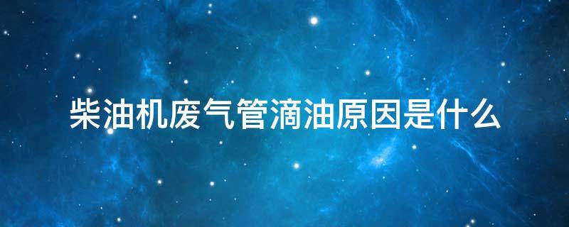 柴油机废气管滴油原因是什么（柴油发动机排废气管滴机油）