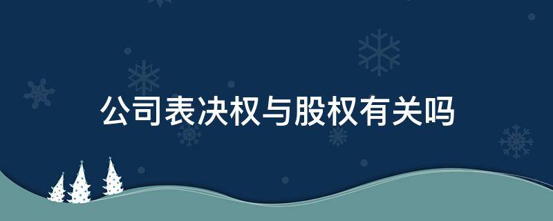 公司表决权与股权有关吗 什么叫有表决权的股东