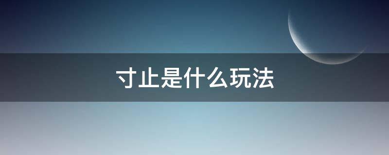 寸止是什么玩法 寸止游戏啥意思