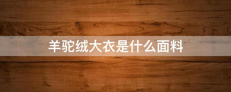 羊驼绒大衣是什么面料（什么是羊驼绒大衣图片）