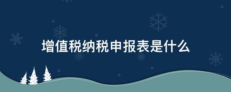 增值税纳税申报表是什么（增值税纳税申报表是什么票据类型）