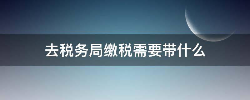 去税务局缴税需要带什么（去税务局交税要带什么）