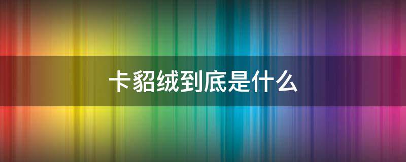 卡貂绒到底是什么（卡貂绒到底是什么面料）