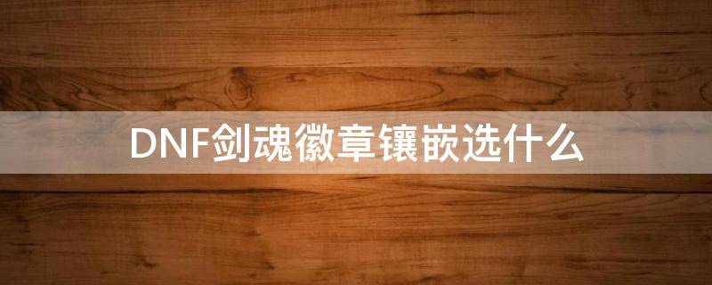 DNF剑魂徽章镶嵌选什么 dnf剑魂武器装扮镶嵌什么徽章好