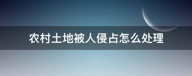 农村土地被人侵占怎么处理（农村土地被别人侵占怎么办）