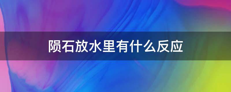 陨石放水里有什么反应（陨石放水里有气泡吗）