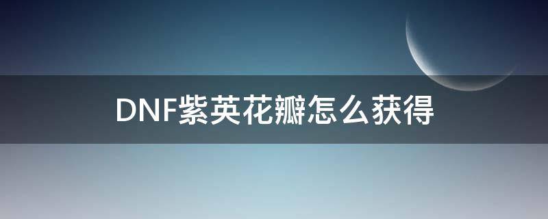 DNF紫英花瓣怎么获得 dnf紫英花瓣任务奖励