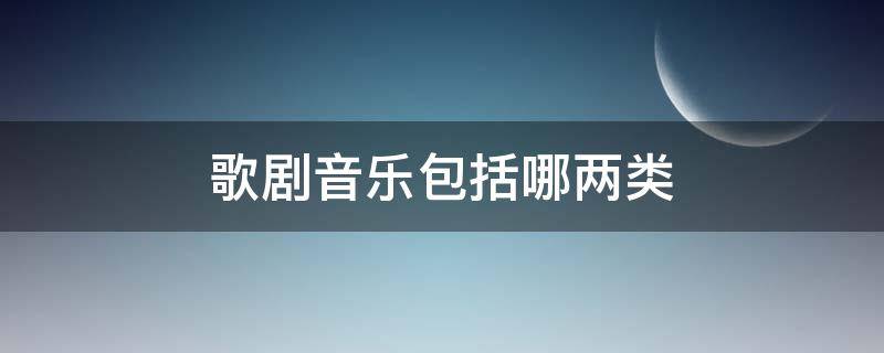 歌剧音乐包括哪两类 歌剧属于什么音乐类型