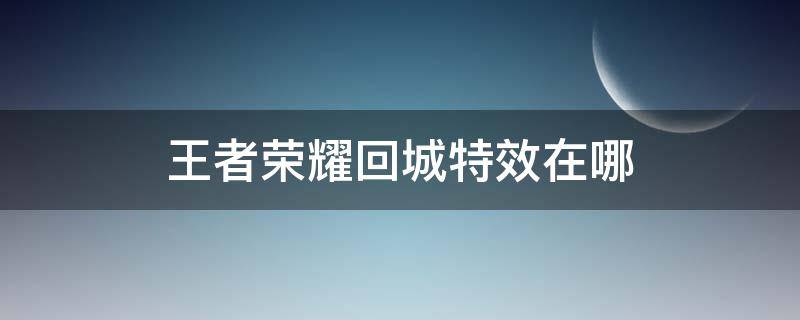 王者荣耀回城特效在哪（王者荣耀回城特效在哪里）