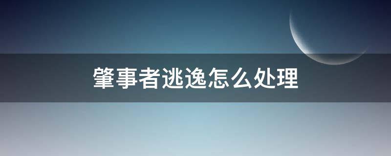 肇事者逃逸怎么处理（肇事司机逃逸怎么处理）