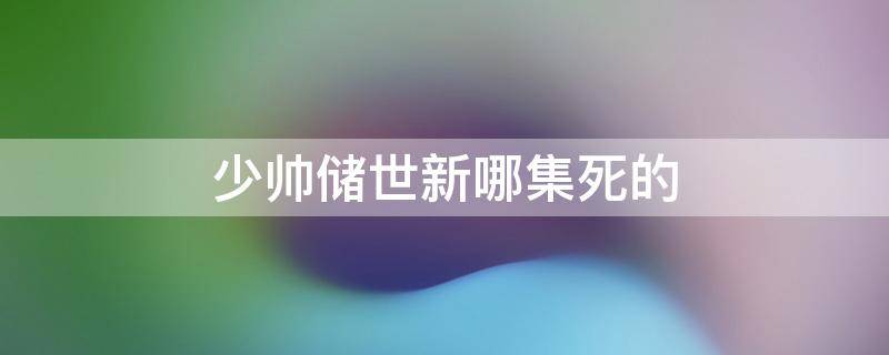 少帅储世新哪集死的 少帅储世新战死片段