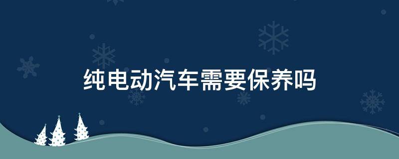 纯电动汽车需要保养吗（纯电动汽车保养什么）