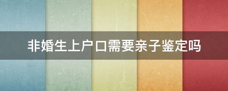 非婚生上户口需要亲子鉴定吗 非婚生子一定要亲子鉴定吗