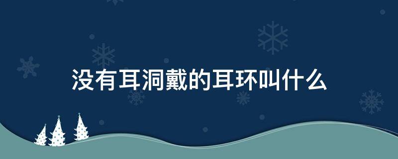 没有耳洞戴的耳环叫什么（无耳洞耳环）