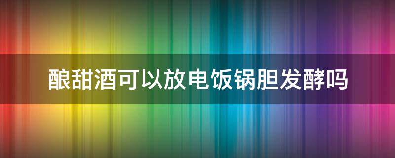 酿甜酒可以放电饭锅胆发酵吗 电饭锅做酒酿注意事项