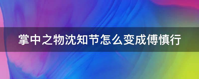 掌中之物沈知节怎么变成傅慎行（掌中之物沈知节怎么变成傅慎行的）