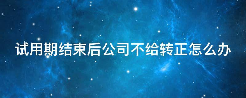 试用期结束后公司不给转正怎么办 试用期结束后公司不给转正怎么办呢