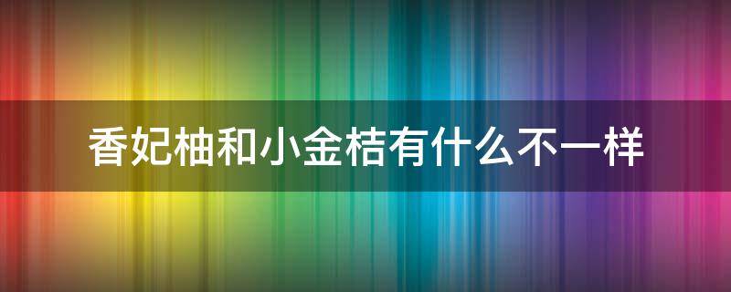 香妃柚和小金桔有什么不一样 金香柚是柚子吗