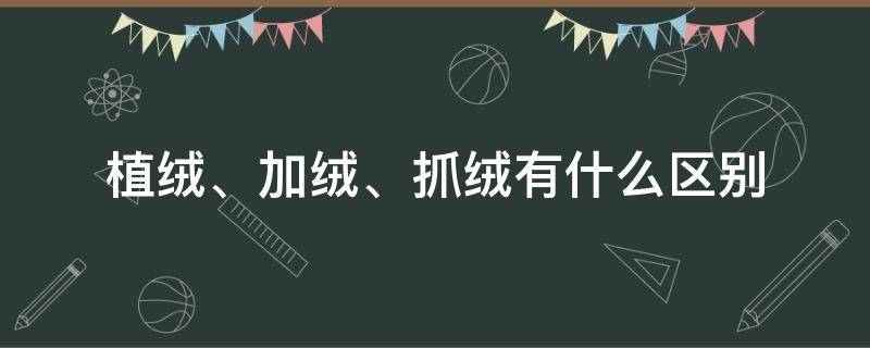 植绒、加绒、抓绒有什么区别 抓绒和加绒有什么区别