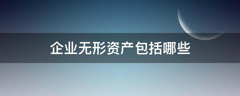 企业无形资产包括哪些（企业无形资产包括哪些内容）