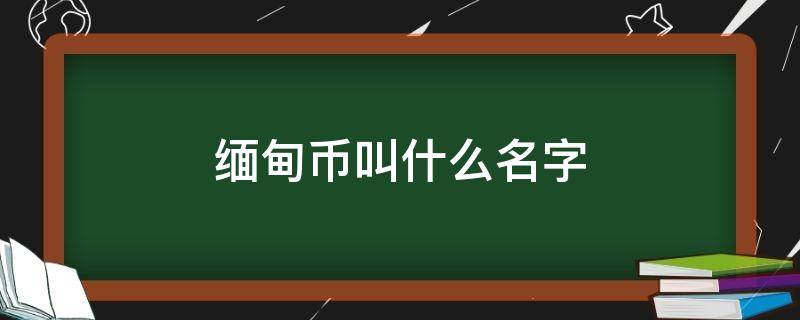 缅甸币叫什么名字（缅甸币是什么样子的图片）