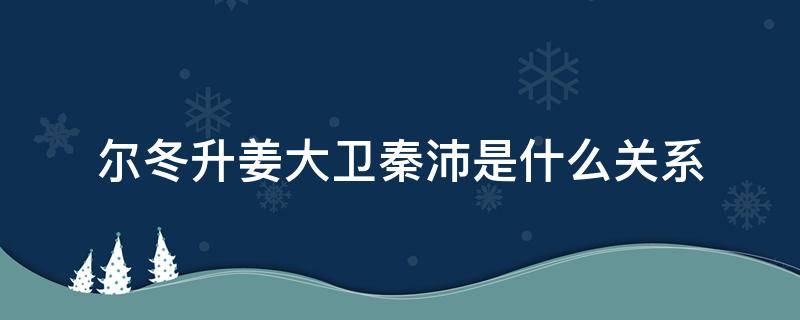 尔冬升姜大卫秦沛是什么关系（秦沛尔冬升姜大卫关系好吗）