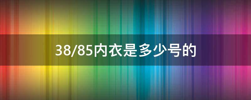 38/85内衣是多少号的 38/85是多大号内衣