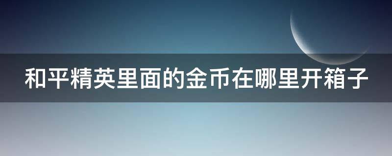 和平精英里面的金币在哪里开箱子（和平精英中的金币在哪里开宝箱）