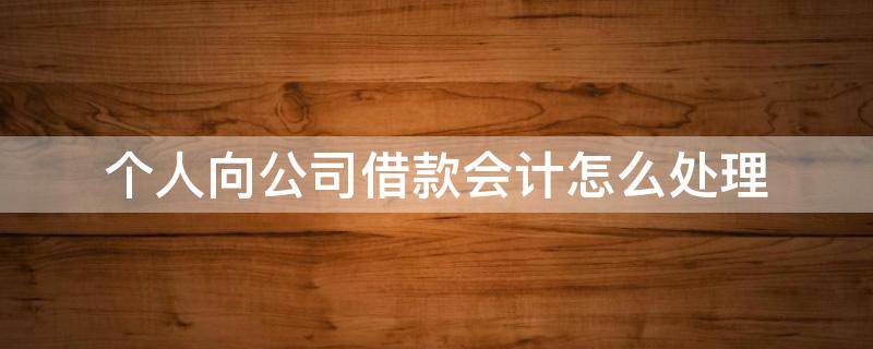 个人向公司借款会计怎么处理 个人向公司借款会计怎么处理摘要