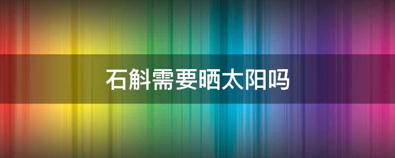 石斛需要晒太阳吗 铁皮石斛需要晒太阳吗