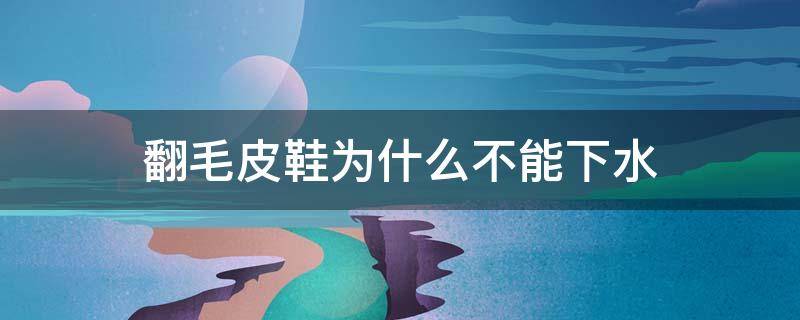 翻毛皮鞋为什么不能下水（翻毛皮鞋子为什么不能碰水）