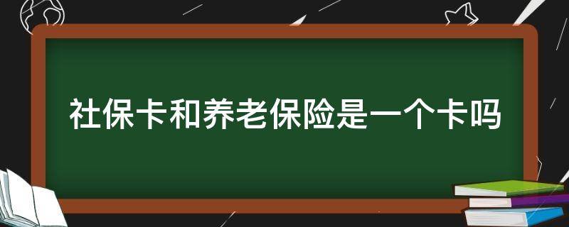 社保卡和养老保险是一个卡吗（养老和社保是一张卡吗）