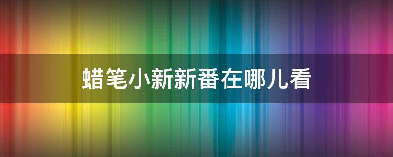 蜡笔小新新番在哪儿看（蜡笔小新新番在哪里看）