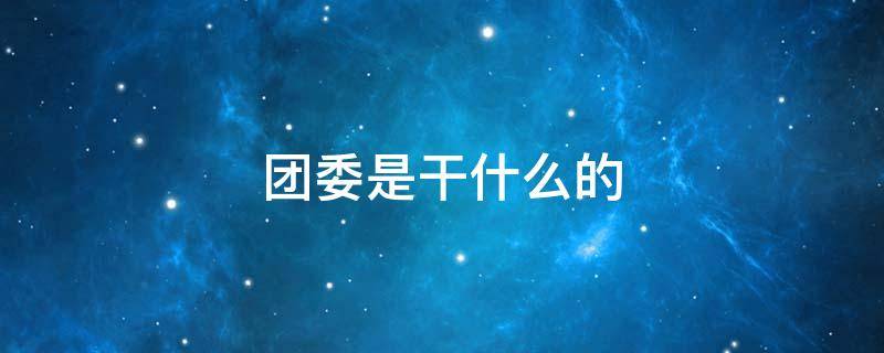 团委是干什么的 学校团委是干什么的