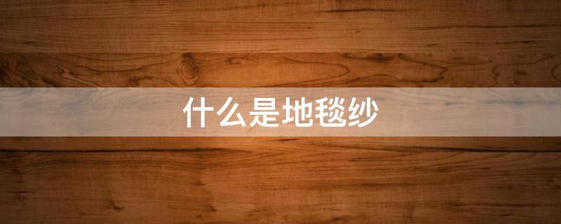 什么是地毯纱（浴毯是什么）