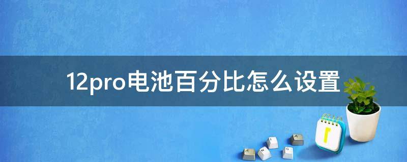 12pro电池百分比怎么设置（苹果12pro电池百分比怎么设置）