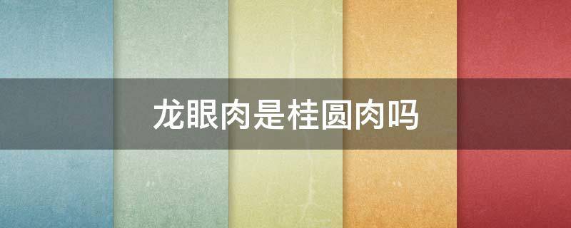 龙眼肉是桂圆肉吗 龙眼肉桂圆肉一样吗