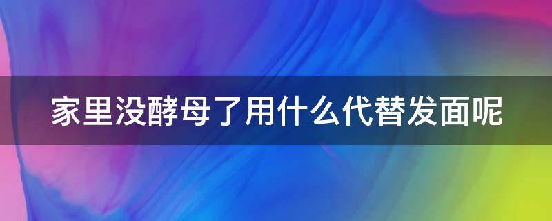 家里没酵母了用什么代替发面呢 家里没有酵母粉了怎么发面