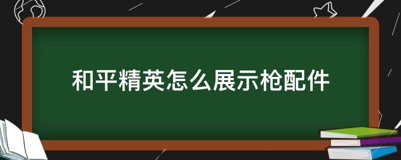 和平精英怎么展示枪配件（和平精英如何展示枪械配件）