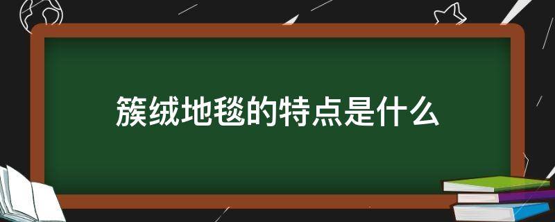 簇绒地毯的特点是什么（地毯分为圈绒和什么绒）