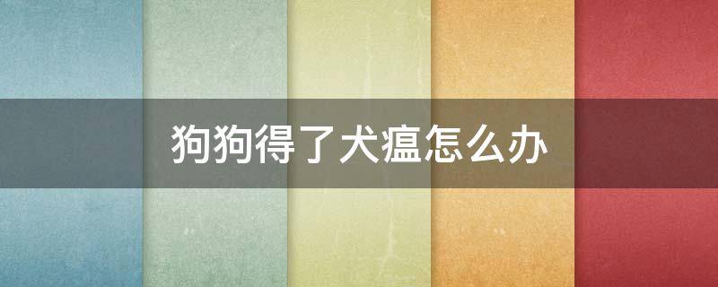 狗狗得了犬瘟怎么办（狗狗得了犬瘟怎么办因为吐我又拉血怎么办）