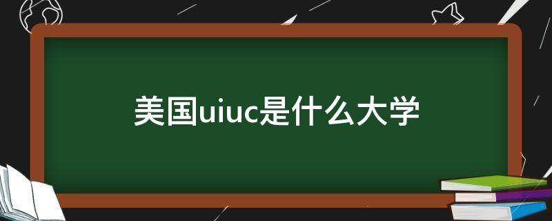 美国uiuc是什么大学（uiuc大学相当于国内什么大学）